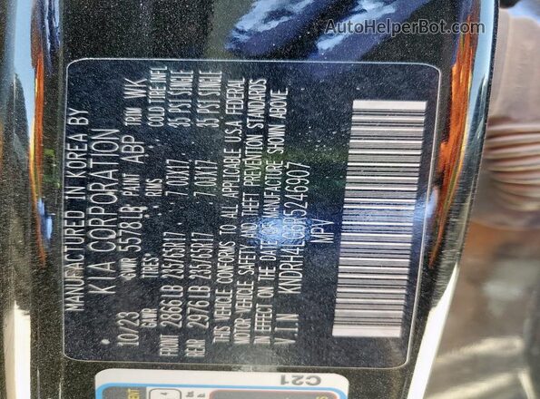 KNDRH4LG6R5246907 2024 KIA SORENTO Black 