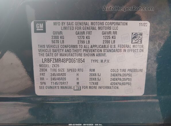 LRBFZMR48PD061854 2023 BUICK ENVISION Black Вид підкапотного простору