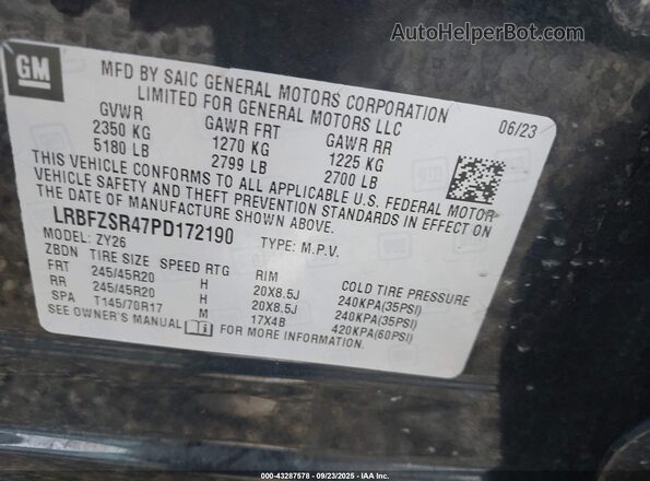 LRBFZSR47PD172190 2023 BUICK ENVISION Черный Вид подкапотного пространства