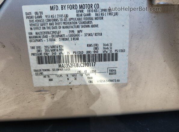 MAJ3S2FE8LC390117 2020 FORD ECOSPORT Silver Շարժիչի բաժամունքի տեսք