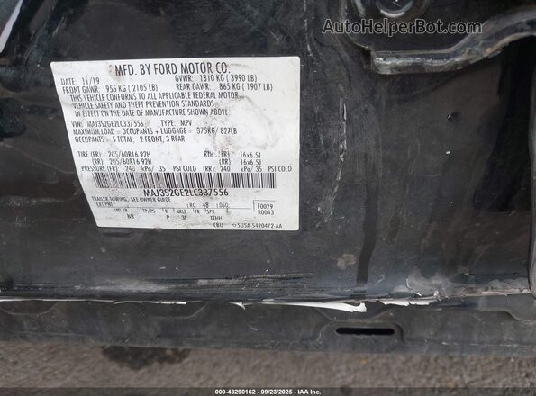 MAJ3S2GE2LC337556 2020 FORD ECOSPORT Black Vista del compartimento del motor