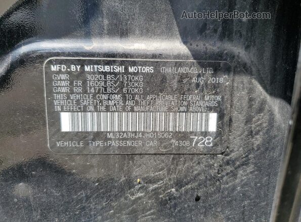 ML32A3HJ4JH015062 2018 MITSUBISHI MIRAGE Черный 