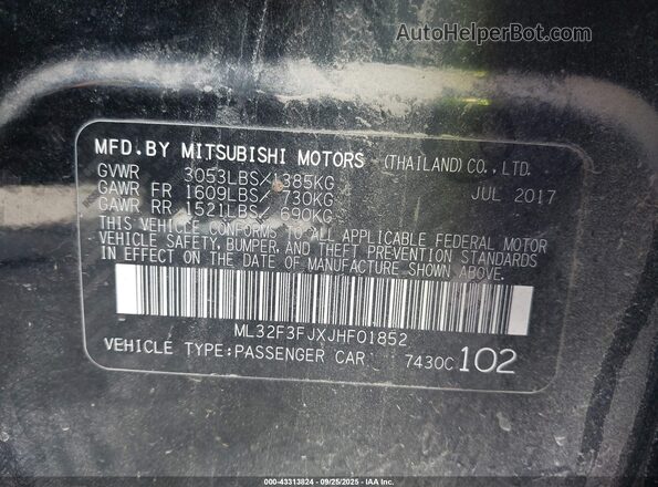 ML32F3FJXJHF01852 2018 MITSUBISHI MIRAGE G4 Black 