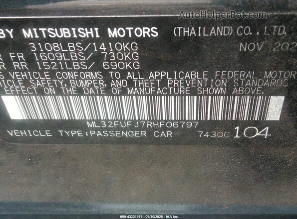 ML32FUFJ7RHF06797 2024 MITSUBISHI MIRAGE G4 Pewter 