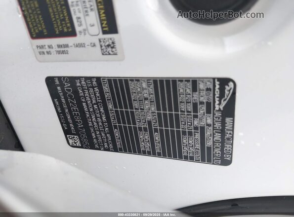 SADCZ2EE8PA705852 2023 JAGUAR F-PACE White Engine compartment view