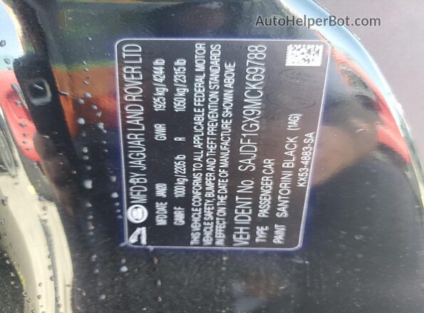 SAJDF1GX9MCK69788 2021 JAGUAR F-TYPE Black Vista del compartimento del motor