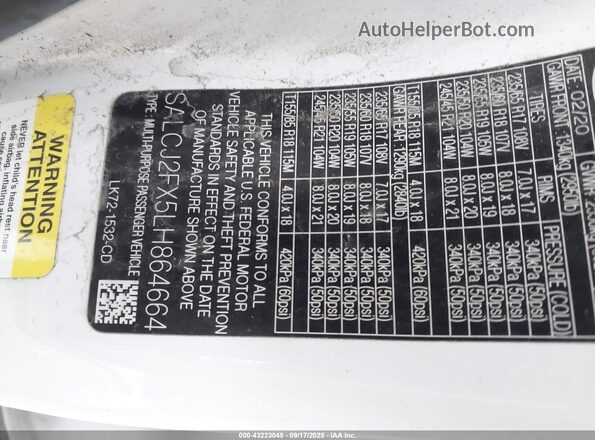 SALCJ2FX5LH864664 2020 LAND ROVER DISCOVERY SPORT White Engine compartment view