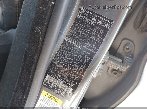 SALVC2RX4JH278372 2018 LAND ROVER RANGE ROVER EVOQUE Gray Շարժիչի բաժամունքի տեսք