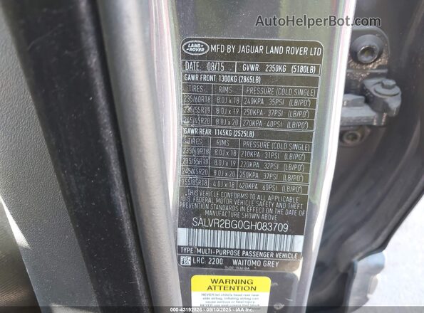 SALVR2BG0GH083709 2016 LAND ROVER RANGE ROVER EVOQUE Teal ძრავის განყოფილების ხედი