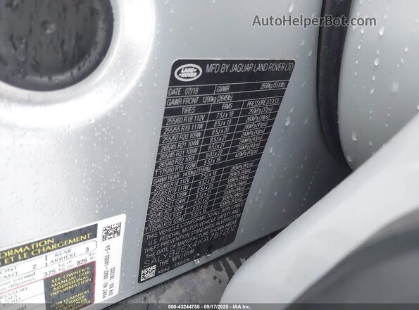 SALYB2EX4KA787202 2019 LAND ROVER RANGE ROVER VELAR Gray Շարժիչի բաժամունքի տեսք