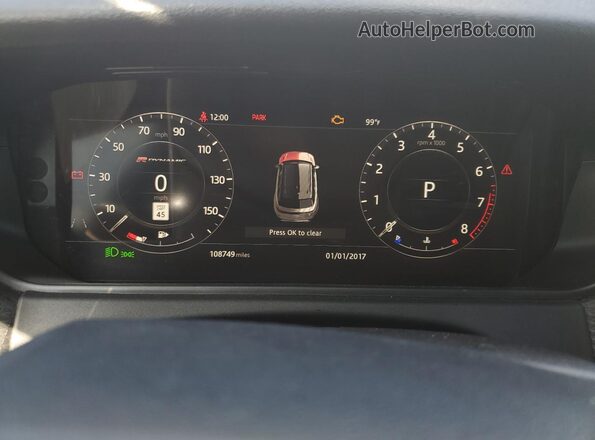 SALYK2EX4LA244014 2020 LAND ROVER RANGE White Սարքավորումների վահանակի տեսք