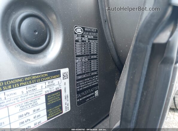 SALYK2EX7LA271501 2020 LAND ROVER RANGE ROVER VELAR Gray Շարժիչի բաժամունքի տեսք