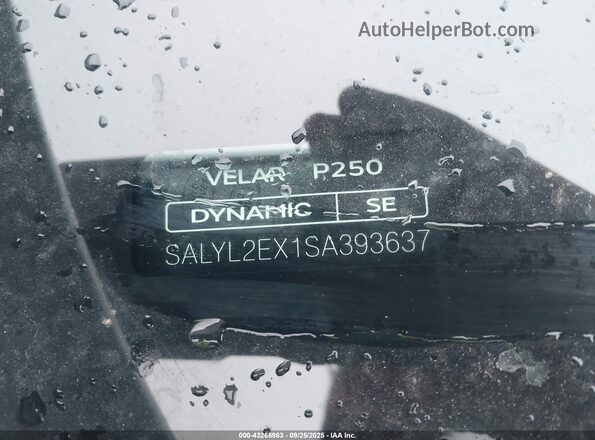 SALYL2EX1SA393637 2025 LAND ROVER RANGE ROVER VELAR Белый 