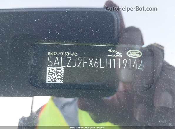 SALZJ2FX6LH119142 2020 LAND ROVER RANGE ROVER EVOQUE Black Вид підкапотного простору