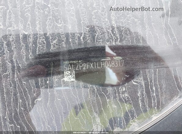 SALZP2FX1LH048317 2020 LAND ROVER RANGE ROVER EVOQUE White 