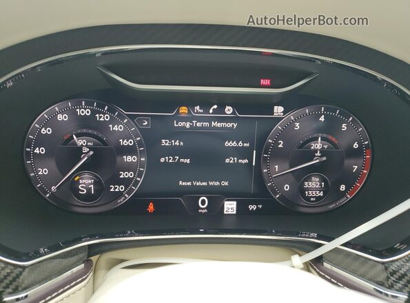 SCBBB6ZG9PC009457 2023 BENTLEY OTHER White ხელსაწყოთა პანელის ხედი