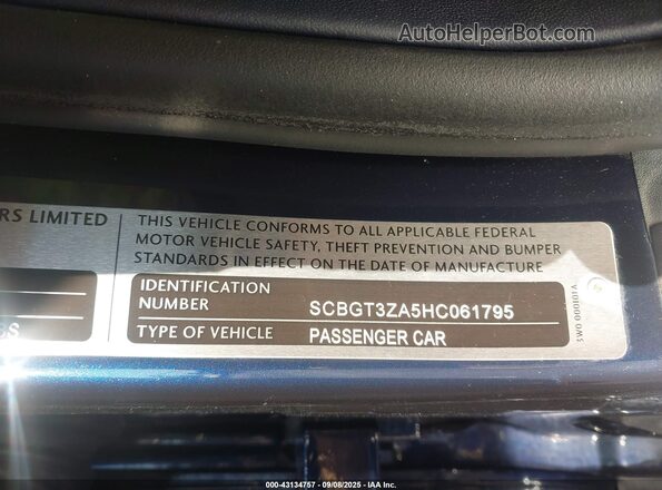 SCBGT3ZA5HC061795 2017 BENTLEY OTHER Black Շարժիչի բաժամունքի տեսք