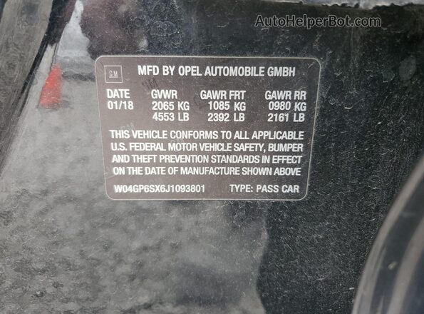 W04GP6SX6J1093801 2018 BUICK REGAL Black 