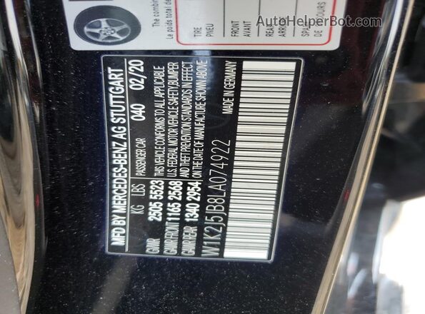W1K2J5JB8LA074922 2020 MERCEDES-BENZ CLS-CLASS Black 