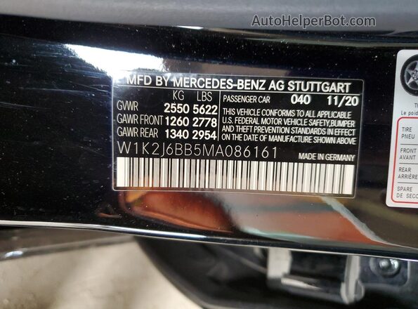 W1K2J6BB5MA086161 2021 MERCEDES-BENZ CLS-CLASS Черный Вид подкапотного пространства