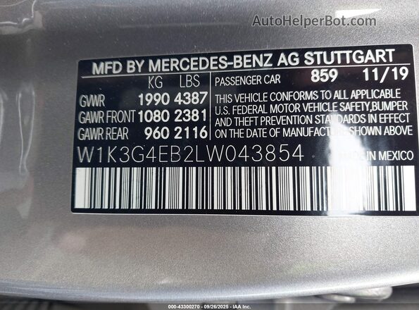 W1K3G4EB2LW043854 2020 MERCEDES-BENZ A 220 Champagne Շարժիչի բաժամունքի տեսք