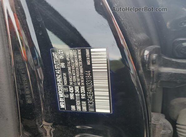 W1K3G4EB4NJ331844 2022 MERCEDES-BENZ A Black Вид підкапотного простору