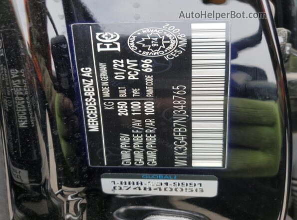 W1K3G4FB7NJ348765 2022 MERCEDES-BENZ A Black Вид підкапотного простору