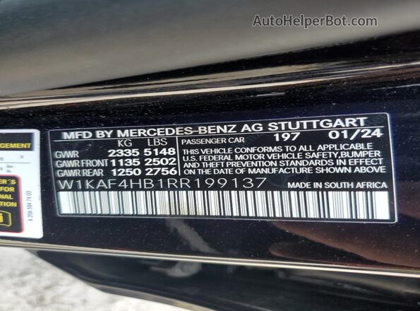 W1KAF4HB1RR199137 2024 MERCEDES-BENZ C Black 