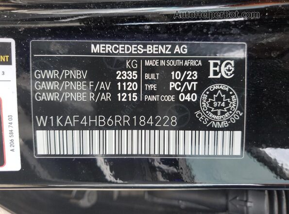 W1KAF4HB6RR184228 2024 MERCEDES-BENZ C Black 
