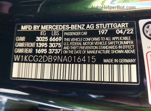 W1KCG2DB9NA016415 2022 MERCEDES-BENZ EQS 450+ Black Вид підкапотного простору