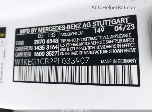 W1KEG1CB2PF033907 2023 MERCEDES-BENZ EQE 350 White Engine compartment view
