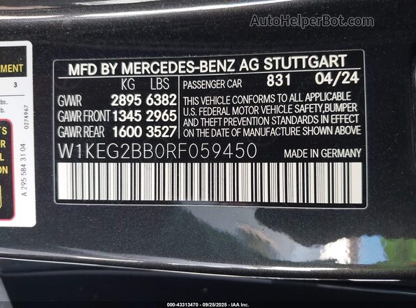 W1KEG2BB0RF059450 2024 MERCEDES-BENZ EQE 350+ Gray Engine compartment view