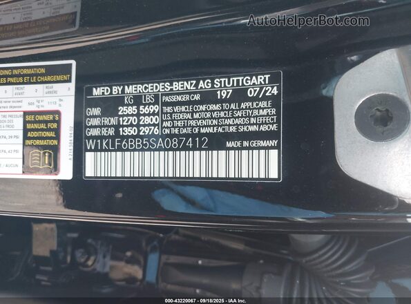 W1KLF6BB5SA087412 2025 MERCEDES-BENZ E-CLASS Black Widok komory silnika