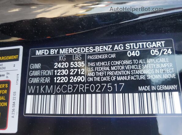 W1KMJ6CB7RF027517 2024 MERCEDES-BENZ CLE Black Շարժիչի բաժամունքի տեսք
