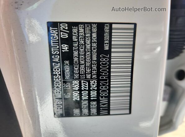 W1KWF8DB2LR600382 2020 MERCEDES-BENZ C Белый 