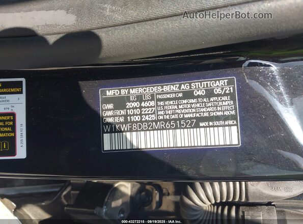 W1KWF8DB2MR651527 2021 MERCEDES-BENZ C-CLASS Черный Вид подкапотного пространства
