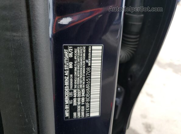 W1KWF8DB6MR651708 2021 MERCEDES-BENZ C Blue 