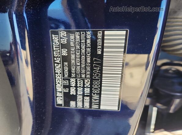 W1KWF8DB8LR594717 2020 MERCEDES-BENZ C Blue Vista del compartimento del motor