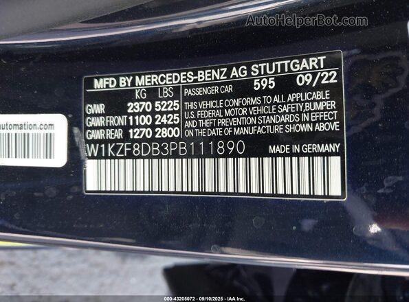 W1KZF8DB3PB111890 2023 MERCEDES-BENZ E-CLASS Blue Vista del compartimento del motor