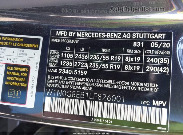 W1N0G8EB1LF826001 2020 MERCEDES-BENZ GLC-CLASS Black Շարժիչի բաժամունքի տեսք