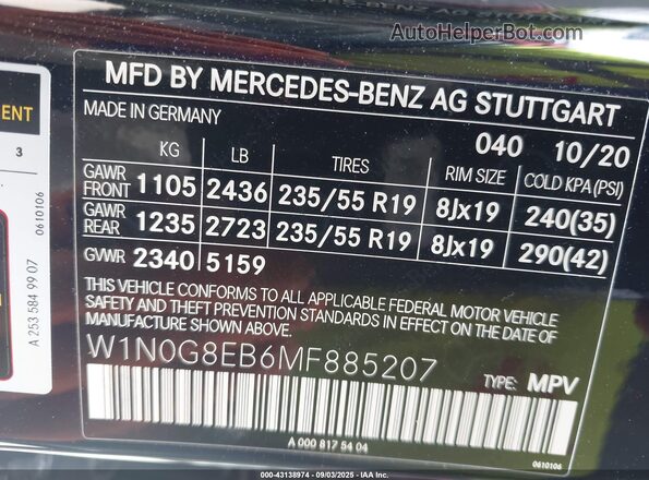 W1N0G8EB6MF885207 2021 MERCEDES-BENZ GLC 300 Черный Вид подкапотного пространства