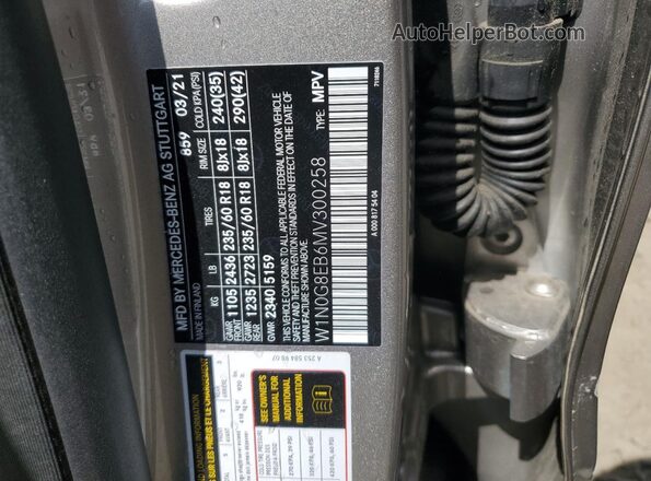 W1N0G8EB6MV300258 2021 MERCEDES-BENZ GLC-CLASS Silver 