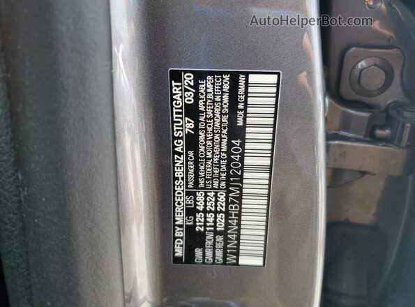 W1N4N4HB7MJ120404 2021 MERCEDES-BENZ GLA Gray Vista de la etiqueta del VIN