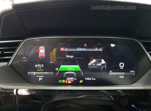 WA13CBGE1NB036318 2022 AUDI E-TRON Blue Вид щитка приладів
