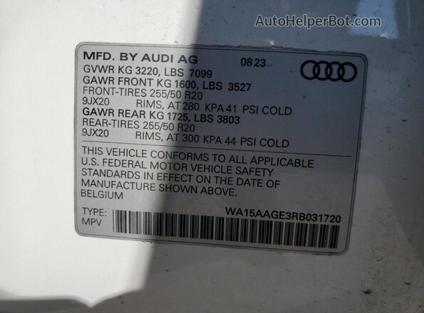 WA15AAGE3RB031720 2024 AUDI Q8 White 