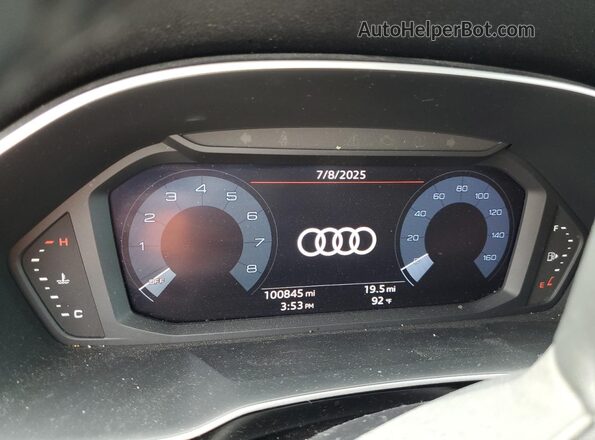 WA1AECF38L1032079 2020 AUDI Q3 White Instrument cluster view