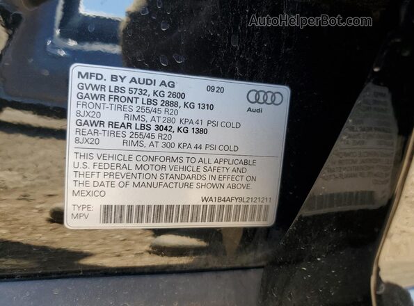 WA1B4AFY9L2121211 2020 AUDI SQ5 Черный Вид подкапотного пространства