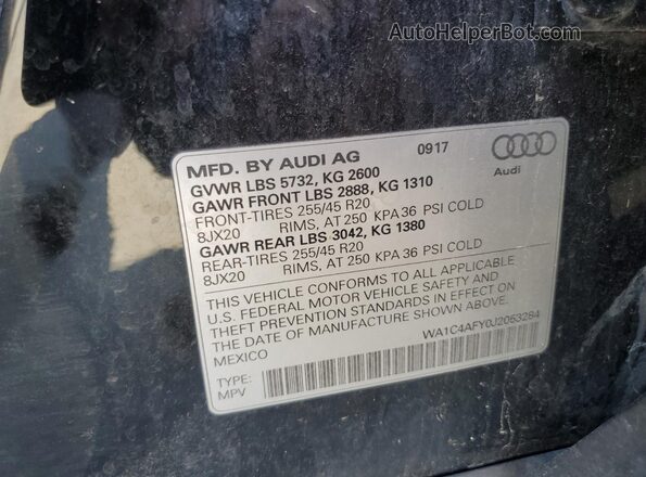 WA1C4AFY0J2053284 2018 AUDI SQ5 Black 