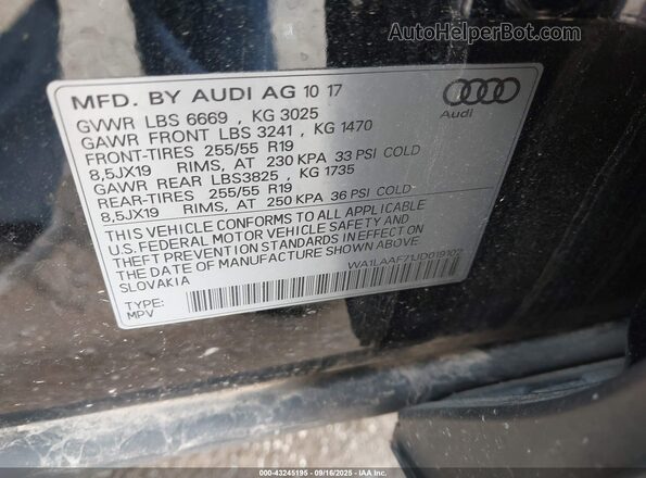 WA1LAAF71JD019102 2018 AUDI Q7 Black 