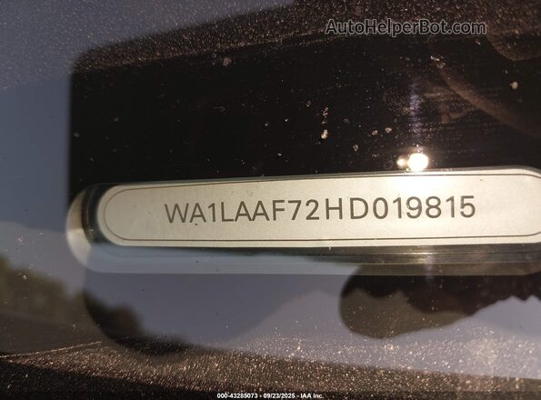 WA1LAAF72HD019815 2017 AUDI Q7 Серебряный Вид подкапотного пространства